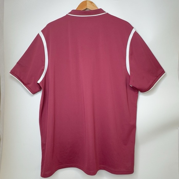 Maelreg Men's Performance‎ Golf Polo  Shirt Burgundy/White Short Sleeve 2XL - Picture 3 of 16